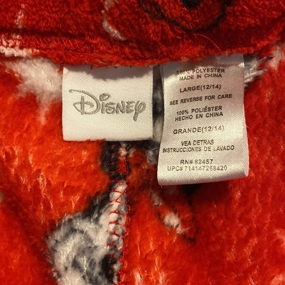 Disney Minnie Mouse Fleece Lounge Pants Large L Red All Over Print Pajamas Cozy - Picture 4 of 4